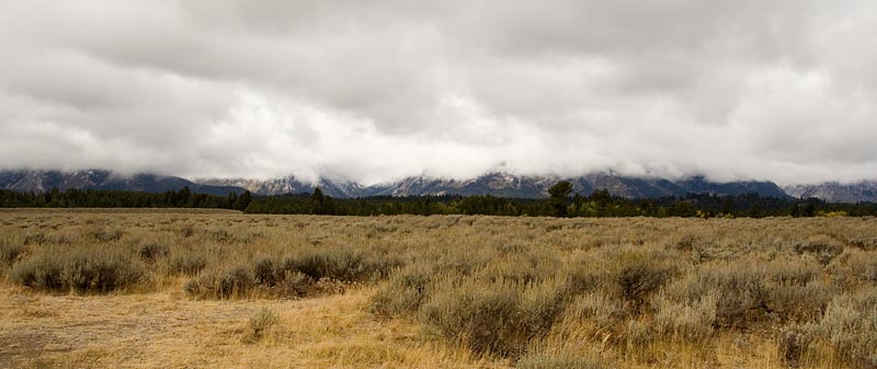 Grand Teton in de wolken Grand Teton in de wolken
