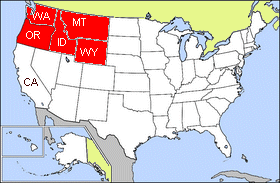 de noordwestelijke staten van de USA